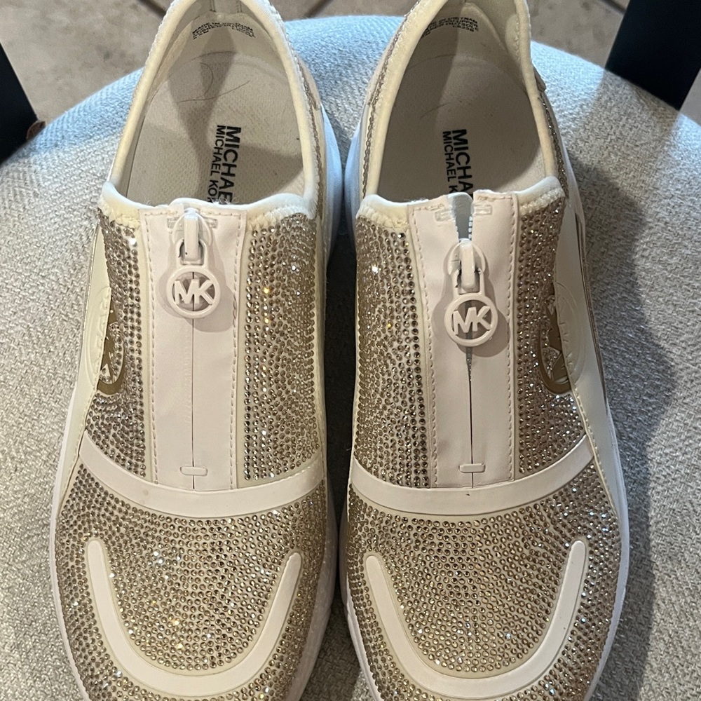 Michael Kors Glittering Gold Slip-On Shoes